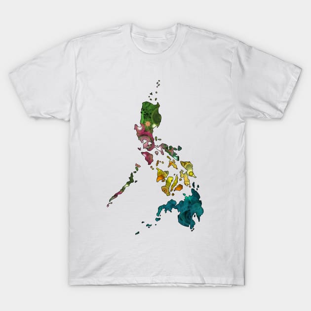 Spirograph Patterned Philippines Provinces Map T-Shirt by RachelEDesigns